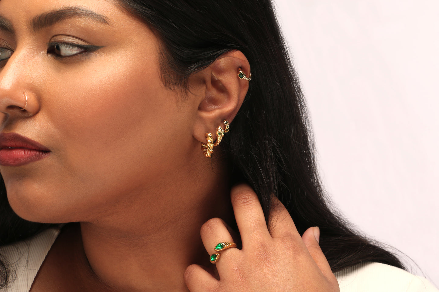 Allegra Gold Helix Hoops